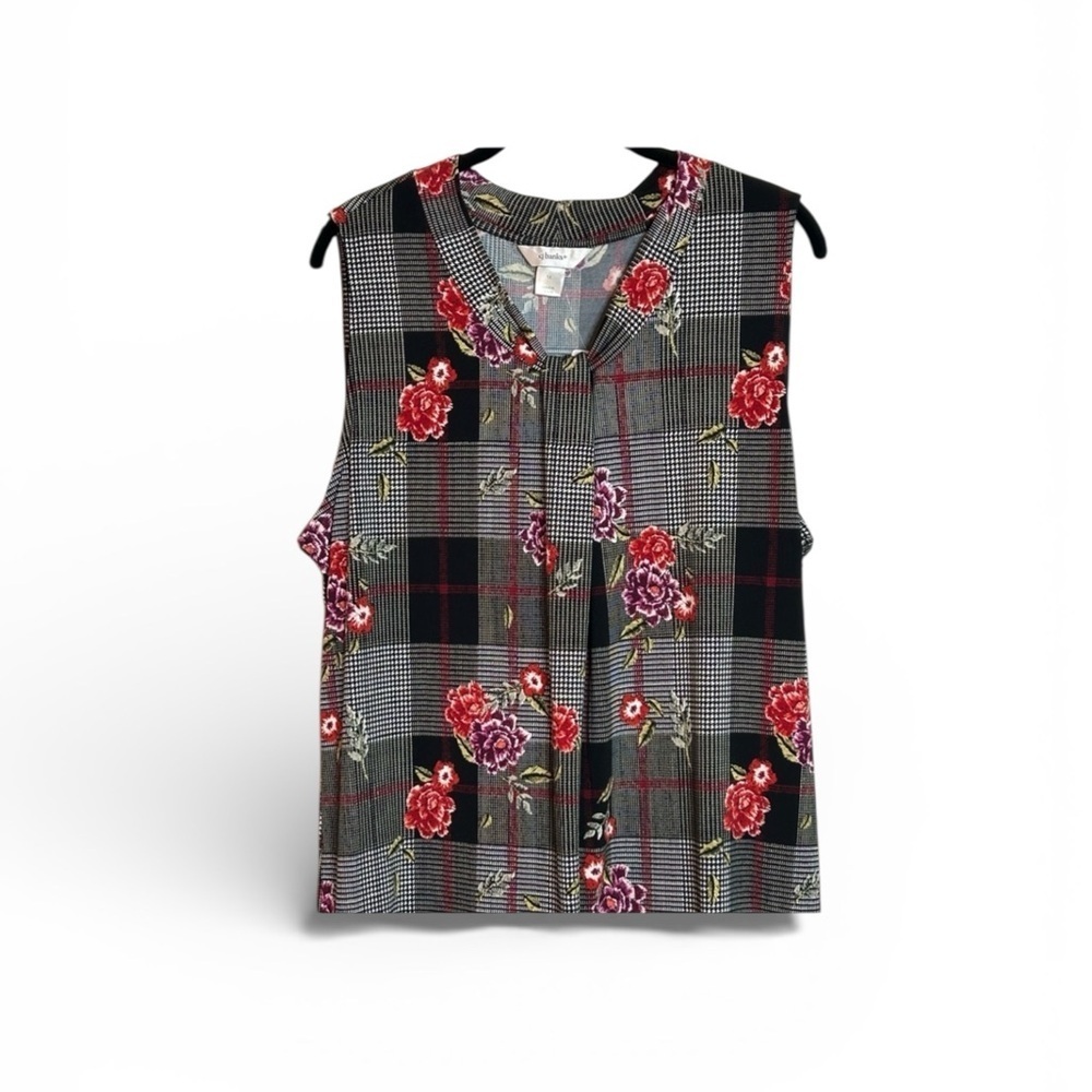 CJ Banks Sleeveless Floral top Whimsigoth Dark Romantic NWT Sz 1X Officewear